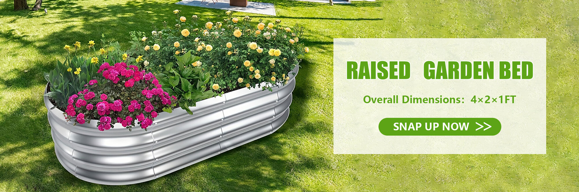 4x2x1ft Oval Galvanized Raised Garden Bed Kit Rust Proof No Bottom Planter Box For Outdoor Vegetables Flowers Easy Assembly Portable Metal Gardening Bed p 64039662