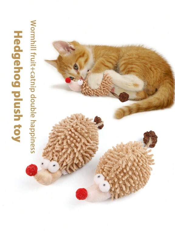 1 2pcs Pet Plush Cat Toys Cat Self Playing Chewing Toys Plush Hedgehog p 47690751