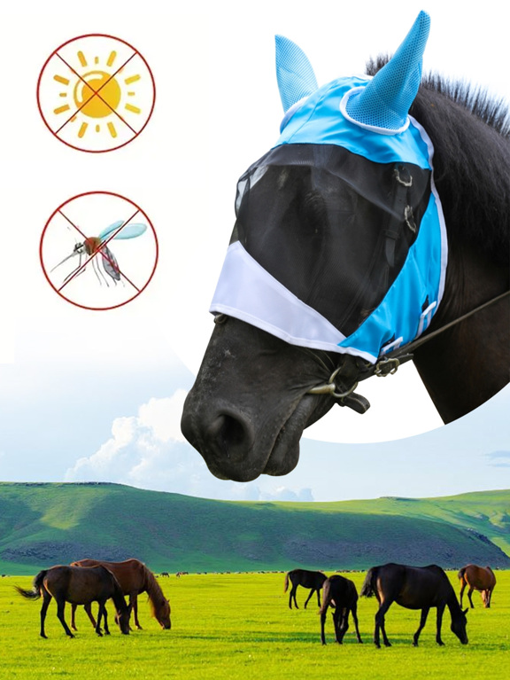 1pc Anti Mosquito Horse Face Mask Breathable Horse Head Cover Insect Mosquito Proof Horse Fly Mask Adjustable Sun Protection Suitable For Horse Riding Available In Multiple Colors p 61771717