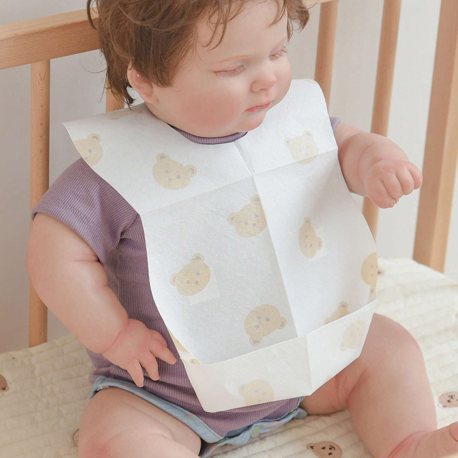 50pcs Pack Disposable Baby Bibs With Bear Rabbit Patterns One Time Use Drool Bibs For Infants Suitable For Daily Outings And Mealtimes p 38257209