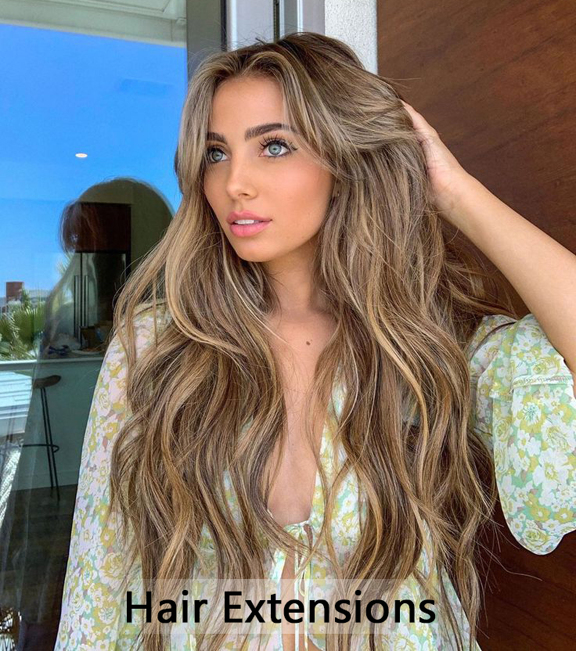 4PCS Clip in Hair Extensions 20inch Wavy Hair Extensions Clip ins Natural Brown Hair Extensions Full Head Synthetic Hair Pieces for Women Natural Luster p 18672085
