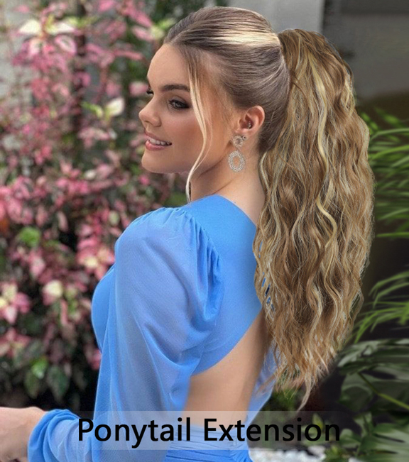Claw Clip Ponytail Extension Water Wave Fake Faux Jaw Hairpiece 18inch Hair Piece Black Brown High Pony Tails Synthetic Heat Friendly Fiber for Women p 19191081