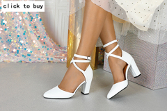 Timesize White High Heeled Shoes With Straps p 33193575