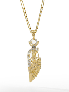 1pc 2025 New Hypoallergenic Copper Inlaid Zirconia Feather Shaped Fashion Faith Guadalupe Virgin Mary Backed Cross Logo Pendant Necklace Suitable For Mother Valentine s Day Couples Friends Churchgoer Gifts Catholic Daily Festival Wear Prayer p 65590313