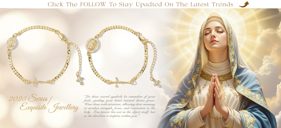 1pc Classic Fashion Micro Inlaid Zirconia Copper Chain 2 Layer Carved Oval Catholic Virgin Mary Jesus Cross Bracelet Suitable As Gift For Mother Valentine Couples Sisters Friends Believers For Daily Festive Wear Prayer p 64517560
