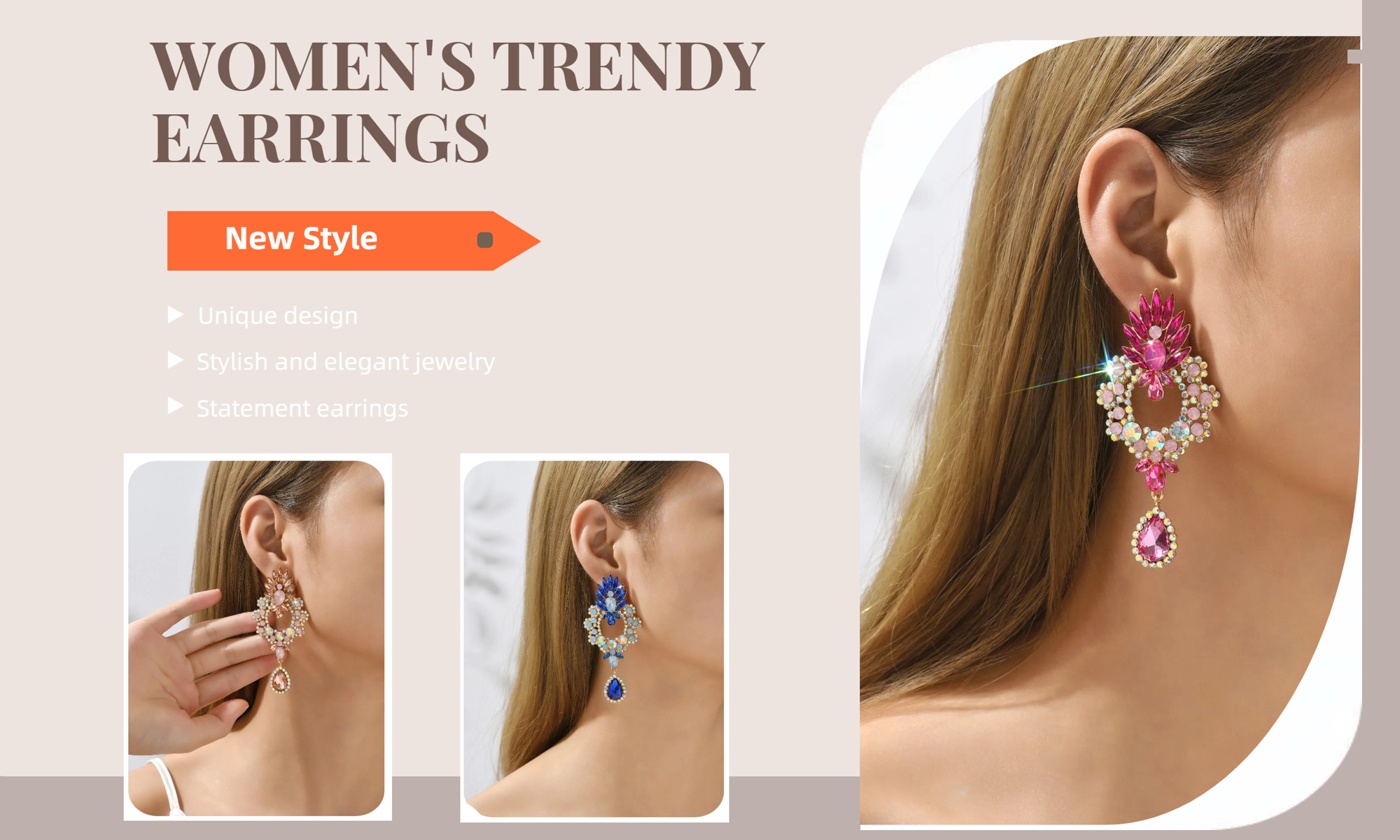 1 Pair Luxury Sparkling Glass Rhinestone Teardrop Dangle Earrings For Women Suitable For Holiday Party Formal Prom Dress Accessories Statement Jewelry Women Gifts p 48611011