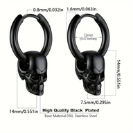 2pcs 316L Stainless Steel Vintage Skull Earrings For Men Punk Gothic Skull Cubic Zirconia Hoop Earrings Hyposensitization Piercing Jewelry Suitable For Daily Parties Vacation Wearing p 33667548