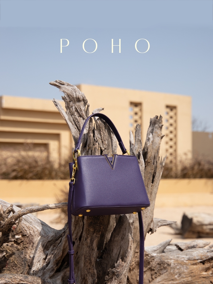 POHO POHO Brand Customized V Shaped Medium Handbag Deep Purple p 61943337