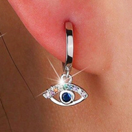 Fashionable S925 Silver Colorful Eye Pendant Hoop Earrings Cute Delicate Stud Earrings Gift For Lover Friend Suitable For Daily Outing Party Wear Women Luxury Jewelry Random Box Style p 63075656