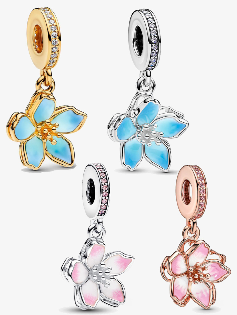 New Arrival Hot Selling Silver Sakura Series Pendant 3D Design Exquisite Fashionable DIY Jewelry Making Kit Suitable For Bracelet And Necklace Charming Fashionable Women Everyday Wear Or Special Occasion Decor Gift For Valentine s Day Or Birthday p 64711354