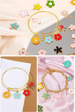30pcs Random Mix Enamel Alloy Assorted Flower Charms DIY Metal Pendants For Jewelry Necklaces Earrings Bracelets Handmade Craft Accessories Suitable For Summer Jewelry Supplies Valentines p 37310915