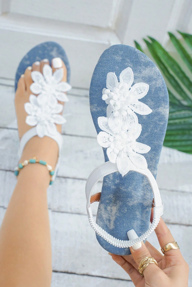 Women s Lightweight Flat Sandals With Asymmetrical 3D Black Flower Decoration Elegant Floral Design Slip On p 62635320