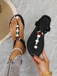 Women s New Summer Sandals Ladies Casual Flat Thong Sandals Comfortable Outdoor Versatile Fashion Breathable Lightweight Sandals p 66270789
