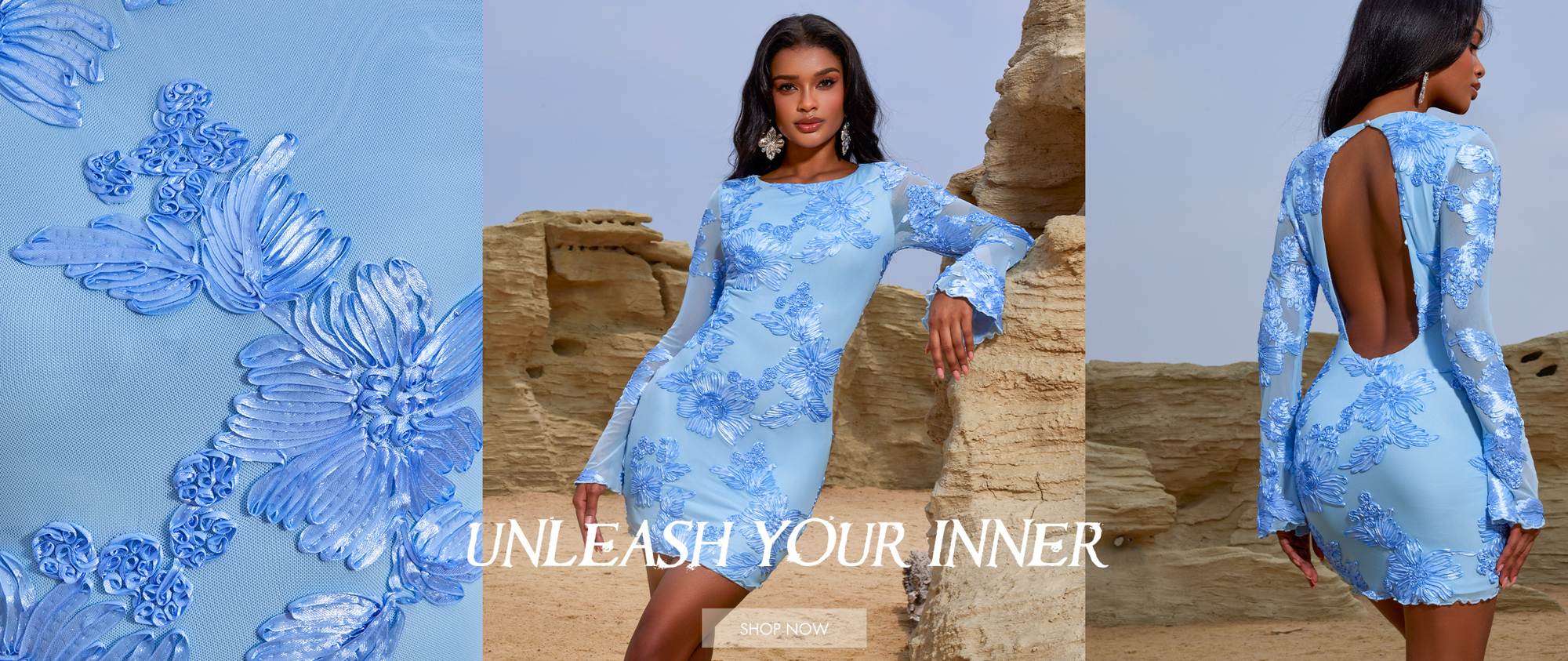D M Women s Mesh 3D Embroidered Backless Split Sleeve Party Dress Fashionable Outfit Suitable For Daily Wear And Special Occasions For Cocktail p 66112545