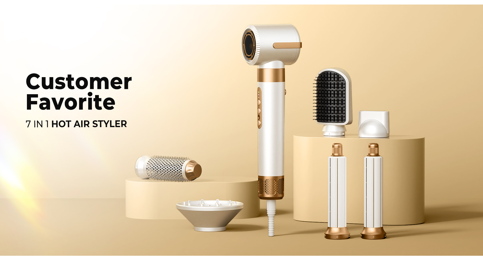 UKLISS 7 In 1 Styler High Speed Hot Air Hair Dryer Straightener Curling Wand For Effortless Salon Quality Styling p 64018817