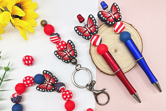 6 20 30 43pcs Independence Day Silicone Beads Set Suitable For DIY Jewelry Making Pens Necklaces And Keychain Focal Beads Handcraft Gifts Or Birthday Presents For Coworkers And Friends Decoration Spacer Beads And Bead Assortment p 67265237