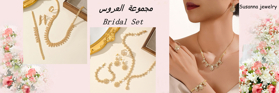 5pcs Set 18K Gold Plated Middle Eastern Dubai Royal Style Luxurious Series Floral Tassel Design Bridal Wedding Jewelry Set Handset White Cubic Zirconia Including Necklace Bracelet Earrings Ring Suitable For Daily And Wedding Wear Wedding Anniversary Gift Gold Gift Box  p 48525766