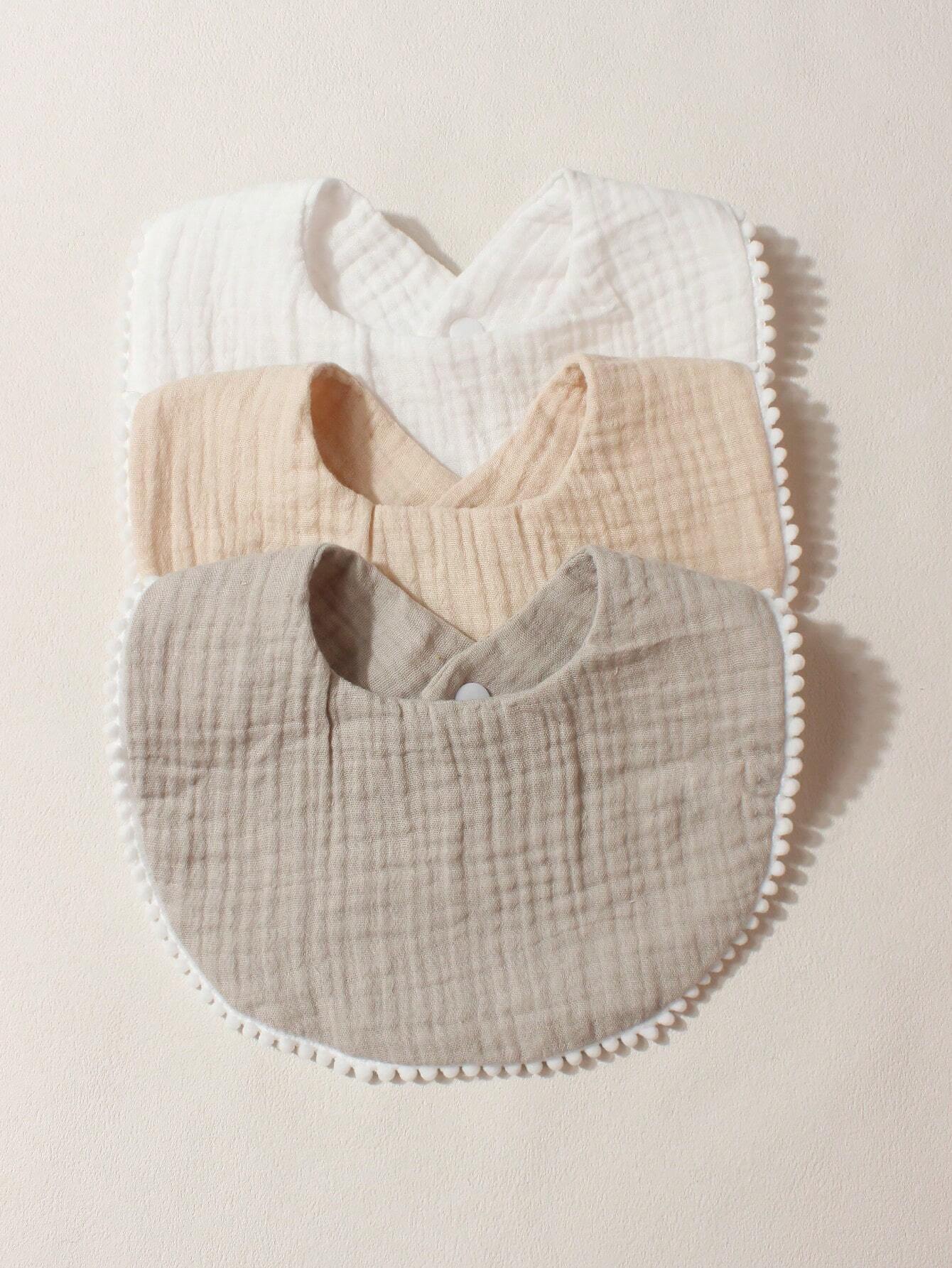 3pcs Set Candy Color 100 Cotton Gauze Cute Baby Bibs Drool Bandanas Suitable For Daily Use p 61378543