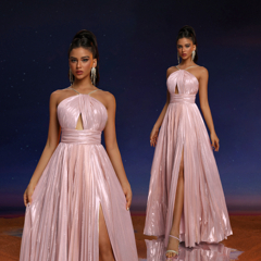Anymoon Luxury Pleated Strapless Long Evening Gown Formal Party Dress For Wedding Guest p 58554130