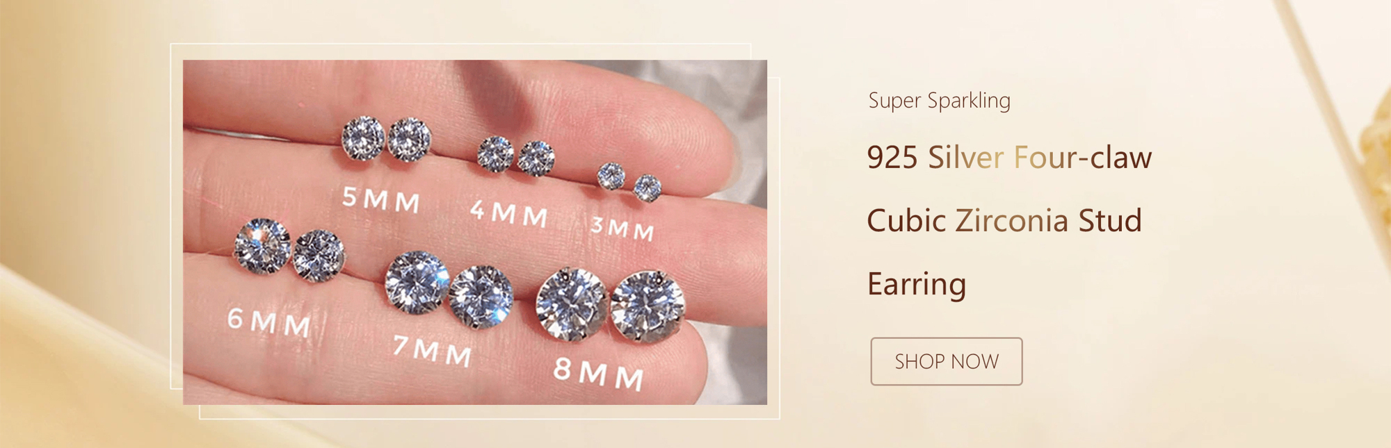 GAGAFEEL 1pair Simple And Versatile Basic Style S925 Sterling Silver Four claw Cubic Zirconia Stud Earrings Unisex Gift Everyday Wear And Accessories p 20048427