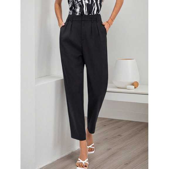 2025 Women s Summer Solid Color Commuter Pockets Straight Leg Casual Comfortable Minimalist High Waisted Pants Everyday Wear p 66534062
