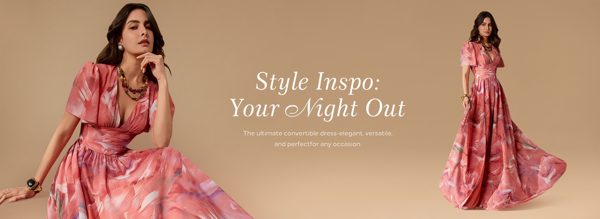 Faeriesty Printing Elegant Floral Chiffon Evening Gown With Short Sleeves V Neckline A Line Skirt Ethereal Elegance For Black Tie Dinners Bridal Parties Art Gallery Events And Garden Parties p 62172458