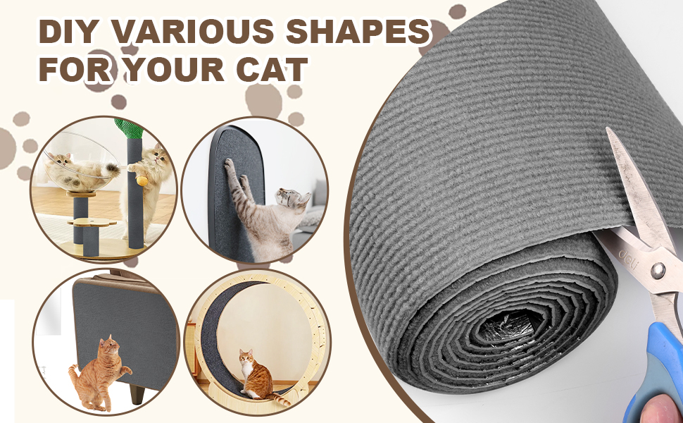 Cat Scratching Pad Scratcher Board Trimmable Cat Scratching Mat Cat Scratch Furniture Protector Scratch Mat With No Debris When Cut Adhesive Interactive Toy For Cat p 43922615