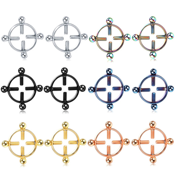 1 Pair Stainless Steel Adjustable Nipple Ring For Women Various Colors Clip On Nipple Rings Fake Nipple Piercing Jewelry Sale In Pairs p 27638356