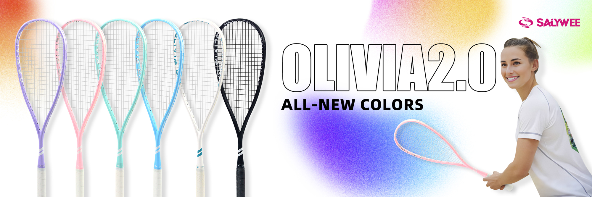 SALYWEE OLIVIA 2 0 Pro Lightweight Full Carbon Fiber Squash Racket With Free Bag And Anti Slip Tape For Advanced Player 14 18 String Pattern Pure Color Stylish Minimalist Frame Design Pre Strung Suitable For Indoor Sports Training p 83508948