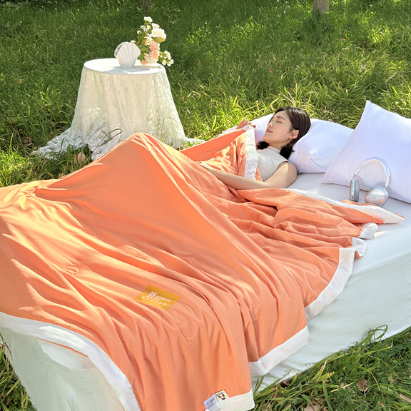 1 Piece Summer Special Blanket Suitable For Hot Sleepers Solid Color Knitted Cotton Quilted Summer Cool Blanket Summer Cool Blanket Linen Bed Blanket Simple Home Bedding Soft And Comfortable Fiber Air Conditioning Blanket p 76844224
