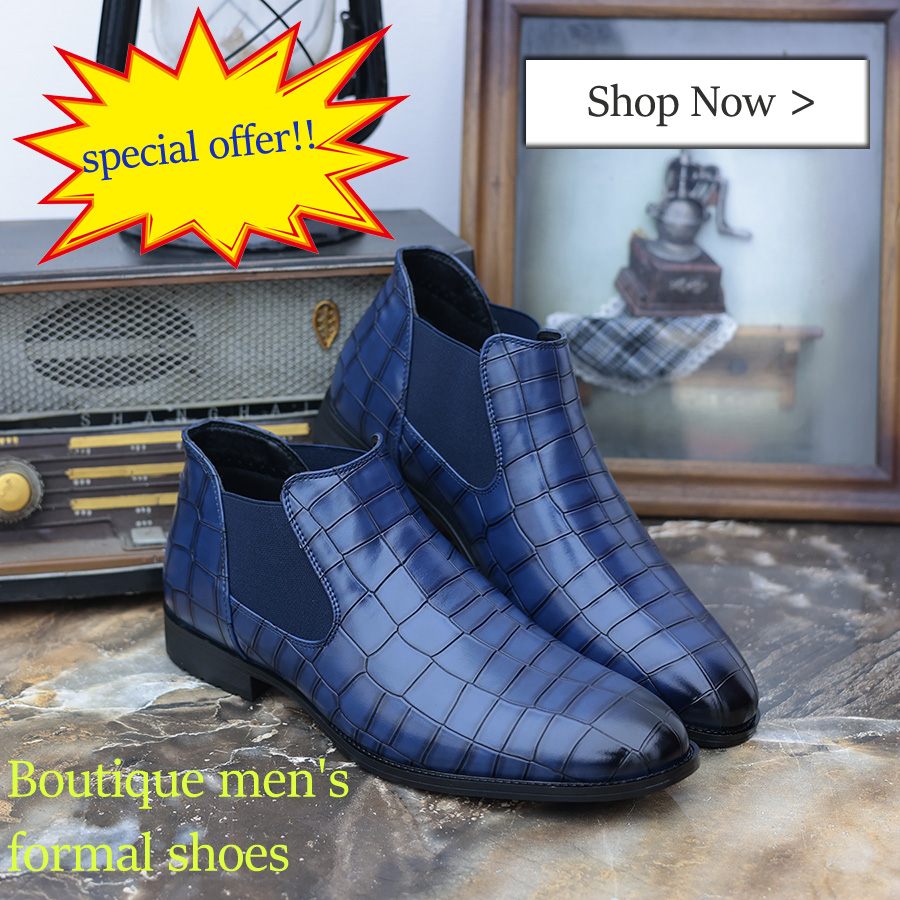 Premium Men s Boots Fashionable Comfortable Glossy Plaid Pattern Men s Boots Men s Shoes Men s Chelsea Boots Suitable For Various Occasions Wear All Season Casual Party Gradual Change Stretch Fabric Strap p 86172730