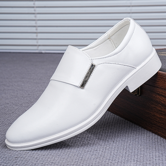 Men s Formal Dress Shoes Fashion Premium Business PU Leather Shoes Suitable For Various Occasions Dance Shoes White Color Runs Large p 22196523