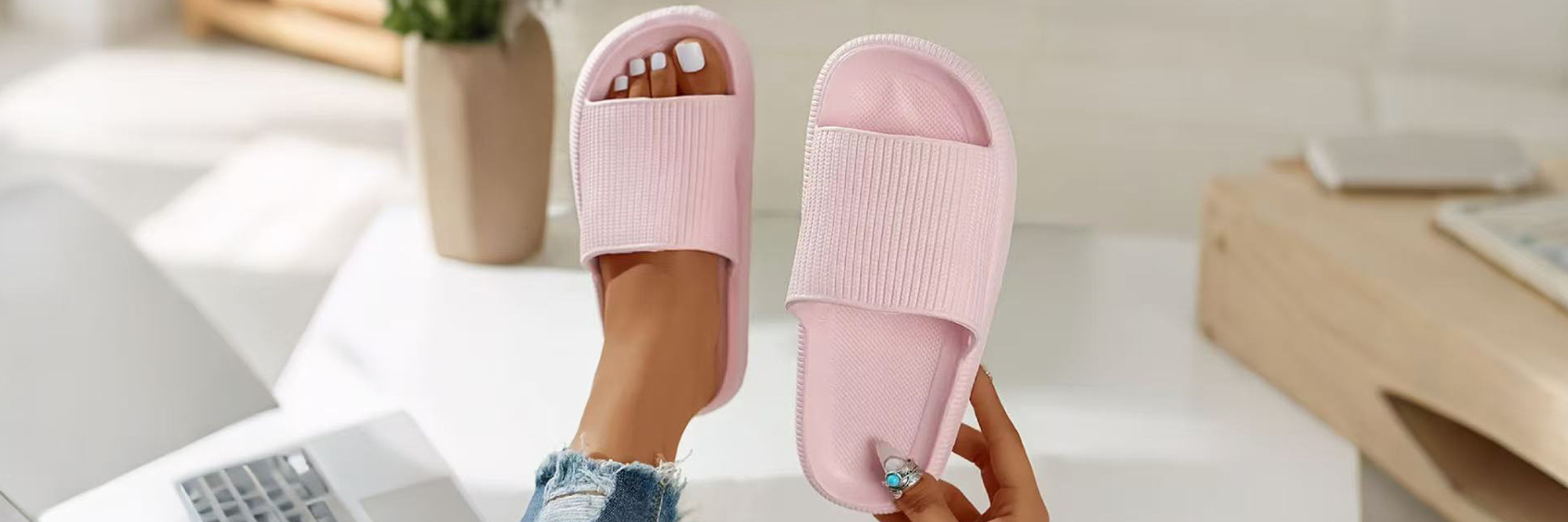 Couple s Thick Sole EVA Slippers Minimalist Comfortable Indoor Bathroom Non Slip Slides Soft Lightweight Sandals Suitable For All Seasons p 62346527