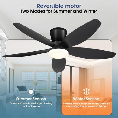 220V 240V Ceiling Fans With Lights Low Profile Ceiling Fan With Light LED Dimmable Modern Ceiling Fans For Bedroom Living Room p 107586306