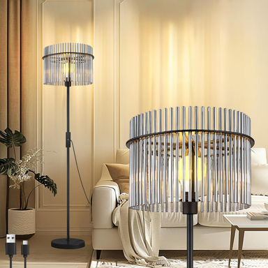 Modern Floor Lamp Touch Control A Fusion Of Metal Glass Rods And Decorative Elegance Industrial Floor Lamps For Living Room Dimmable Floor Lamp Modern Standing Lamps With Glass Lampshade 3 Color Temperatures Tall Lamps For Bedroom Office 59inch  p 103093620