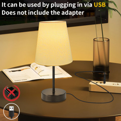 Bedside Lamp With USB Plug In Touch Control Table Lamp For Bedroom 3 Way Dimmable Nightstand Lamp With White Flaxen Fabric Shade For Living Room Dorm Home Office LED Bulb Included  p 126829646