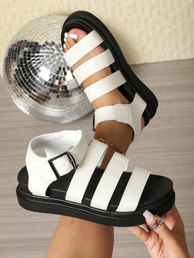 Simple Design Women Thick Sole Sandals Platform Sandals Mom Shoes Casual Beach Sandals Student Sandals Strap Sandals Soft Bottom Comfortable Plus Size Waterproof Open Toe Flat Sandals Vintage Retro Roman Sandals For Wide Feet Versatile Summer Casual Shoes English Style Leather Ladies Sandals Rain Shoes Work Shoes Comfortable Casual Shoes Sandals Sports Sandals Casual Sandals Workwear Style Thick Sole Sandals Fashionable Outdoor Sandals p 78038687
