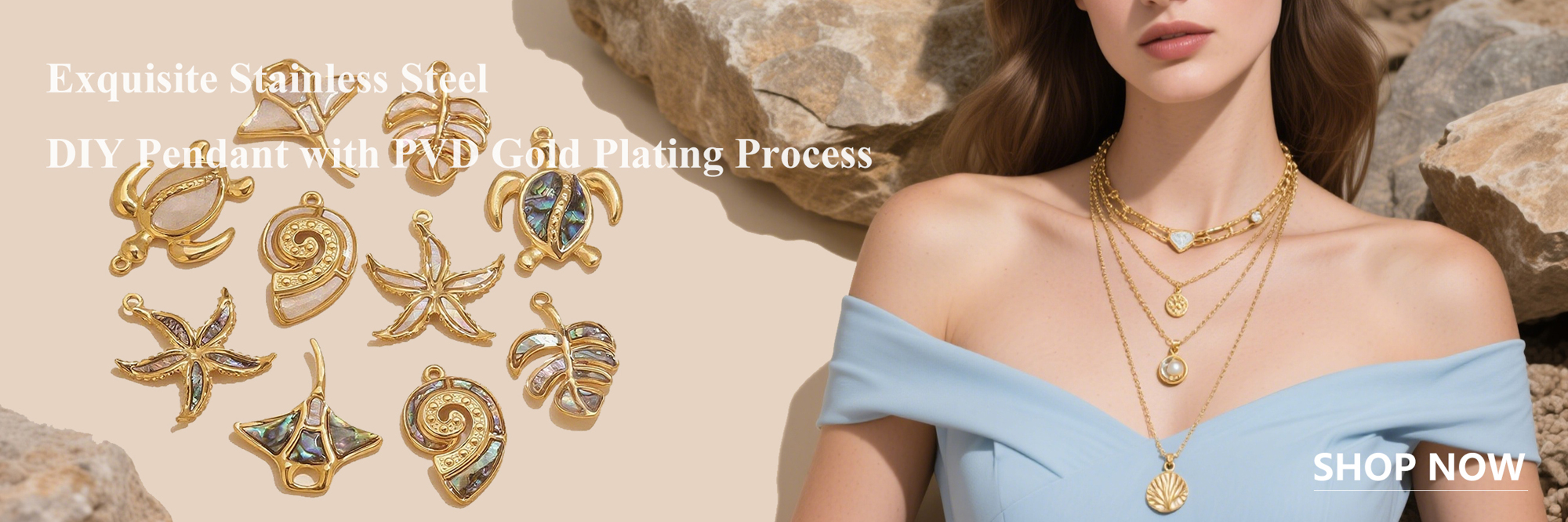 1 Pieces Casual 304 Stainless Steel Plated 18k Gold White And Colorful Ocean Series Pendants Suitable For DIY Necklaces And Earrings Handmade Accessories Suitable For Daily Wear p 72900991