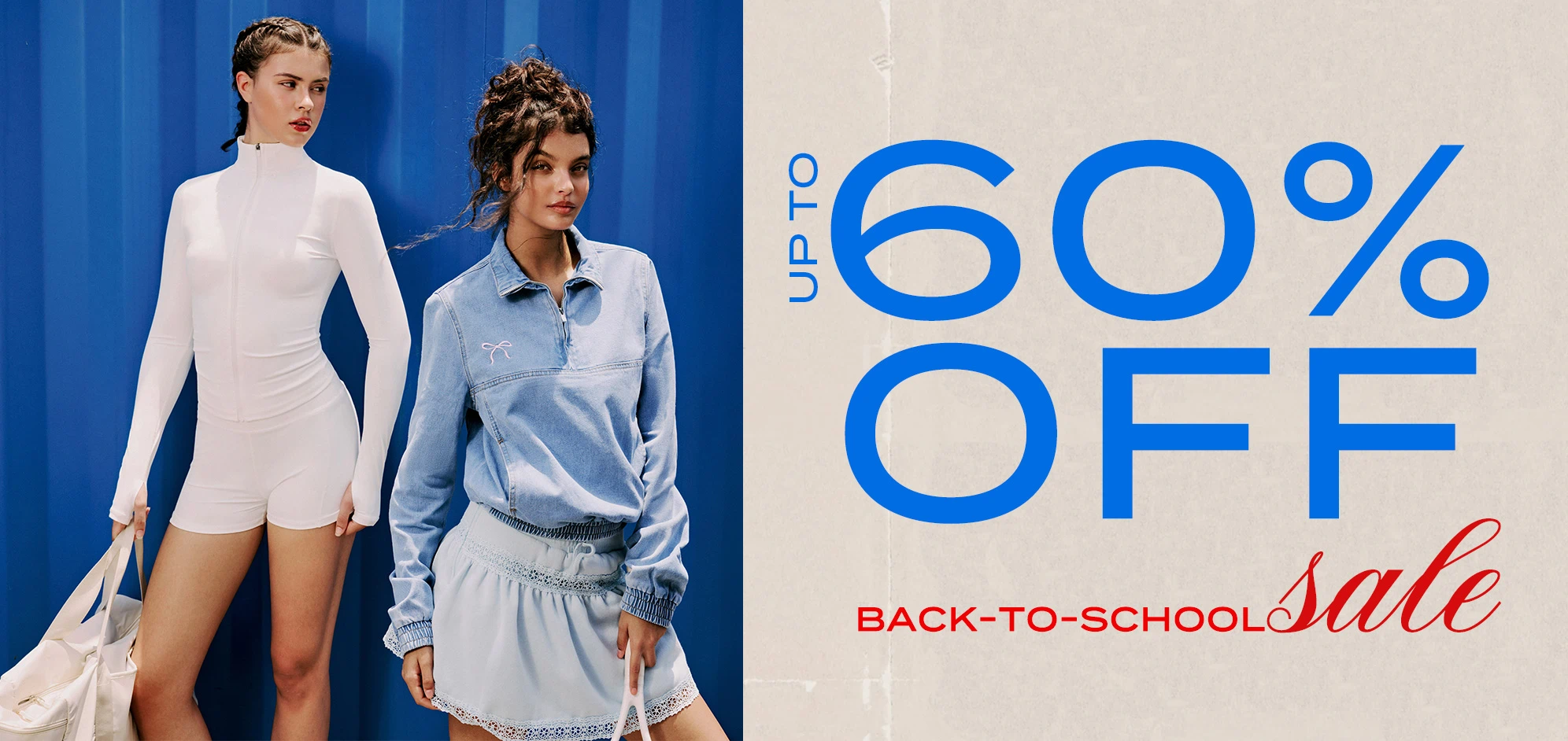 Back-to-school sale, up to 60% off on selected items