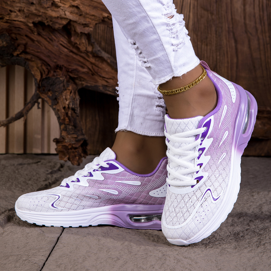 Women s Fashion Gradient Breathable Lightweight Sports Casual Shoes Ombre Texture Versatile Air Cushion Non Slip Lace Up Sneakers Suitable For All Seasons p 78003804