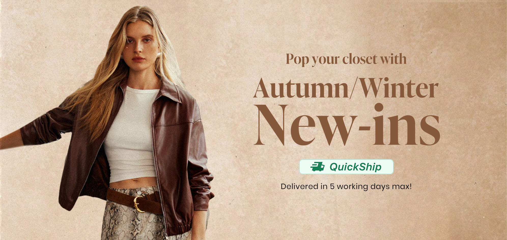 Quickship promotion: autumn and winter new-ins.