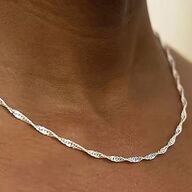 1pc Stainless Steel Water Wave Chain Necklace For Women Gift For Festival Party Daily Wear Hypoallergenic Jewelry p 32530556