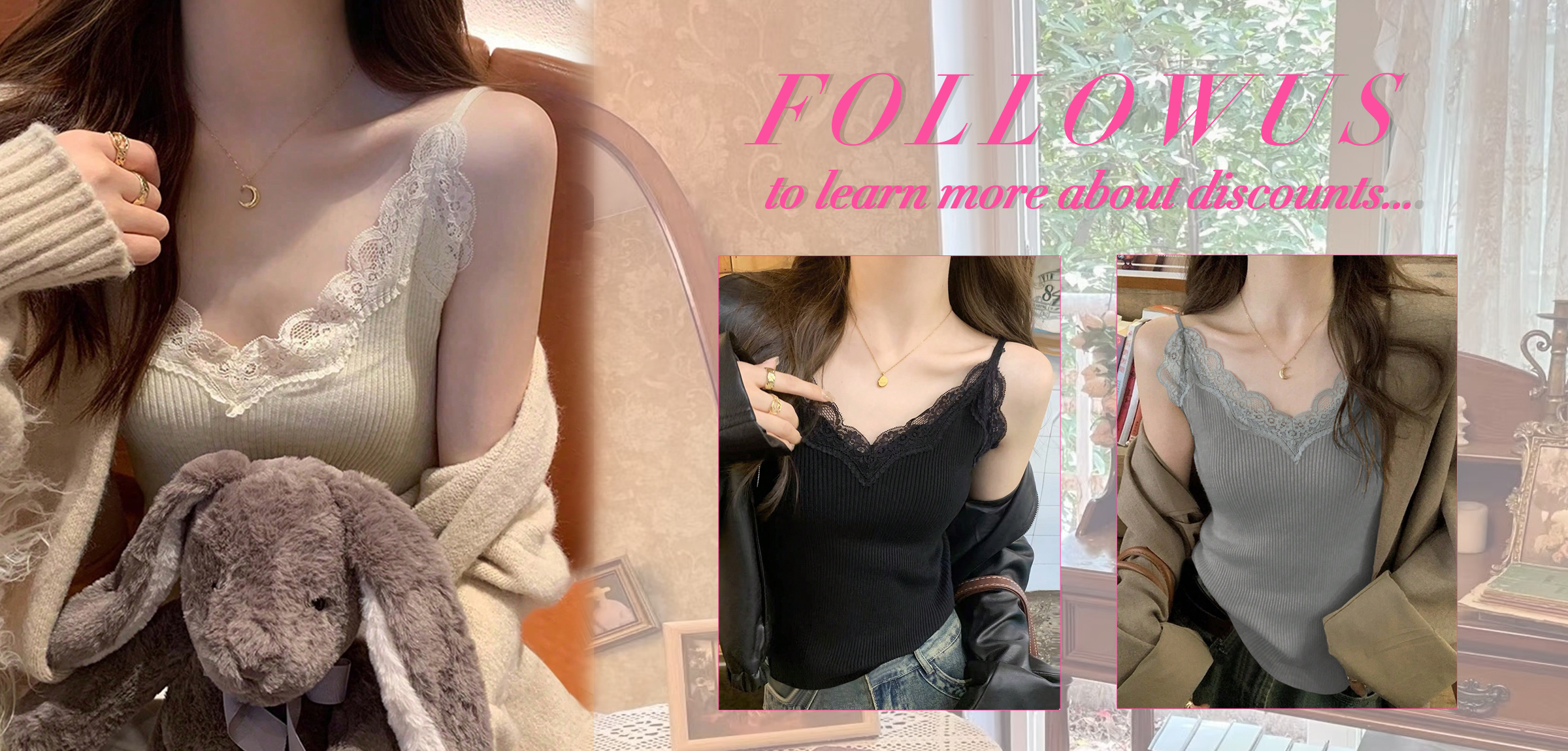 Women s Lace Camisole V Neck Lace Patchwork Knit Top For Back To School Season p 50160468