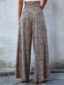 Breezaya Leopard Print High Waist Wide Leg Trousers - Multicolor - View 2