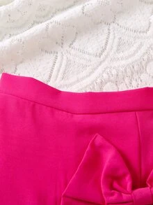 SHEIN Young Girl Bow Front Skort,Holiday,Summer,Travel - Hot Pink - View 4