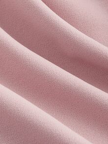 SHEIN MOD Contrast Mesh Flare Sleeve Frill Trim Tie Front Pink Stand-Up Collar With Straps And See-Through Puff SleevesDress - Pink - View 3
