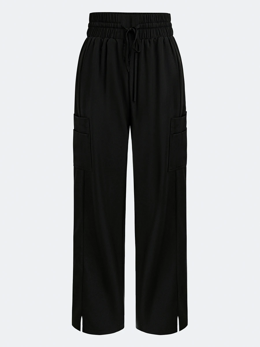 TaskEZ Nurse Women's Clothing Surgical Gown Straight Barrel Black Rennaissance Work Jogging Trousers,Pet Hospital Work Clothes,Comfortable Scrub Bottoms - Black - View 1