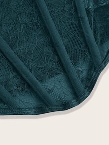 SHEIN ICON 1pc Elegant Solid Color Lace Camisole Top For Summer - Dark Green - View 3