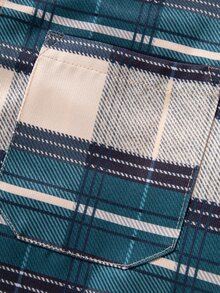 Genlund Men's Casual Striped Long Sleeve Pocket Loose Shacket, Spring Autumn - Multicolor - View 5