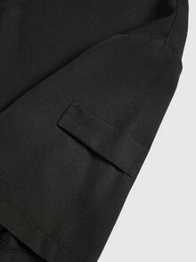 TaskEZ Blusa de manga corta con ribete de color contrastante, Blusas de uniforme médico - Negro - Ver 7